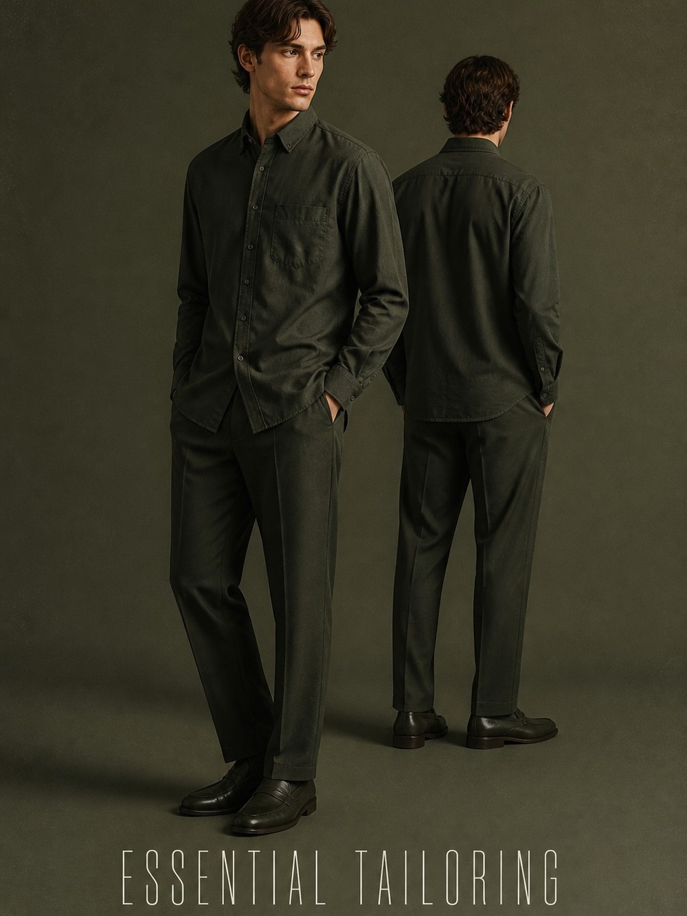 J. Crew Men's J Crew Twill Shirt in Olive